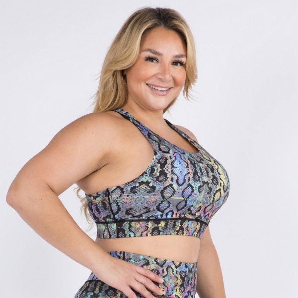 Women's Active Snakeskin Print Sports Bra - Picture 5 of 7